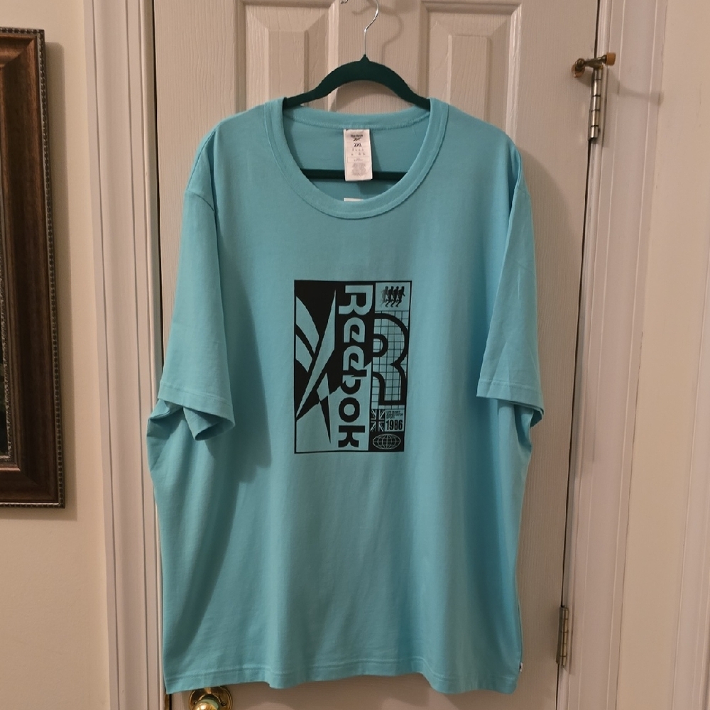 REEBOK SIGNATURE MEN'S BIG & TALL AQUAMARINE SHORT SLEEVES TEE-SHIRT SIZE 2XL